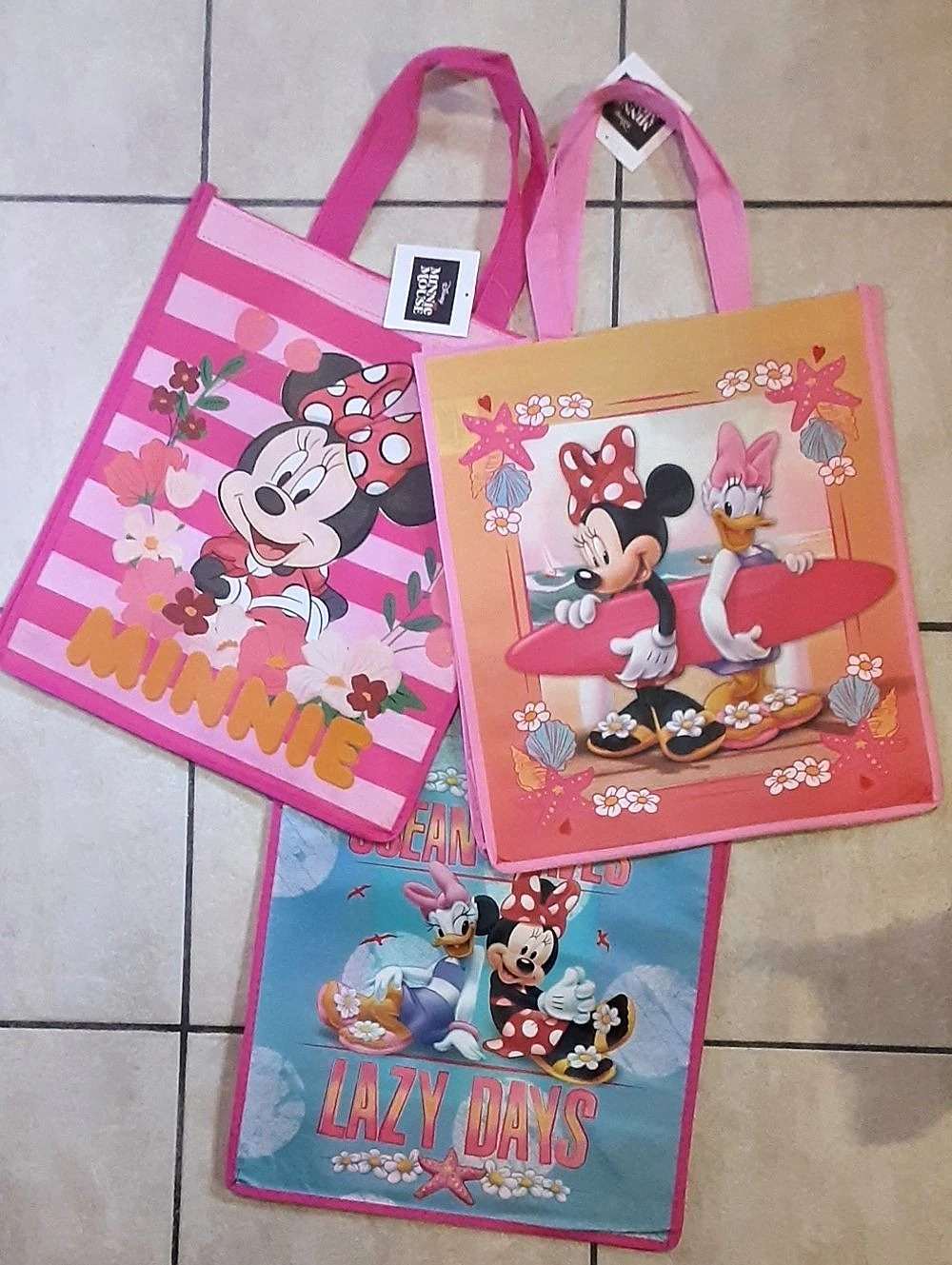 Set Of 3 Disney Minnie Mouse And Daisy Duck tote bags - Picture 5 of 9
